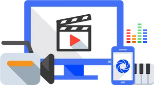 Video Editing Concept Illustration PNG image