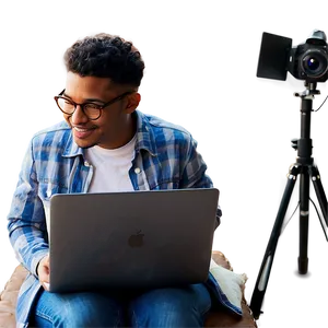 Video Editing Laptop Setup Png Eiu PNG image