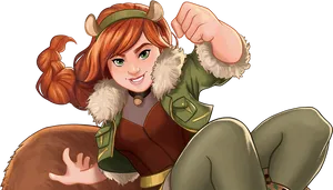 Viking Girl Cartoon Character