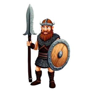 Viking Warrior Cartoon Character PNG Stl27