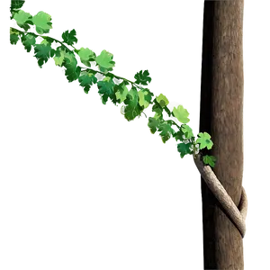 Vine Climbing Wooden Pole PNG image