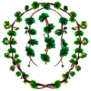 Vine Pattern Circle Design PNG image