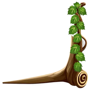 Vine Wrapped Horn Illustration PNG image