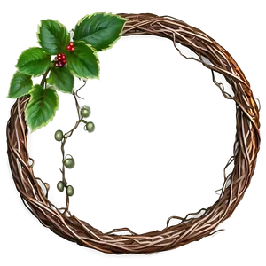 Vine Wreathwith Berriesand Leaves PNG image