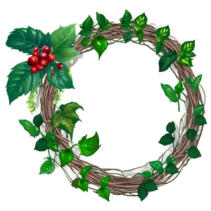 Vine Wreathwith Red Berries PNG image