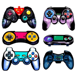 Vintage 16 Bit Game Controllers Png 2 PNG image