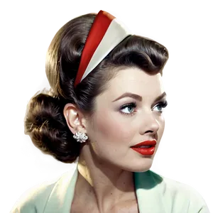 Vintage 1950s Hairstyles And Makeup Png Gad37 PNG image