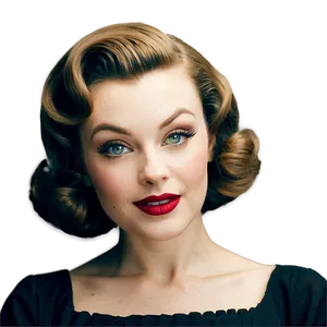 Vintage 1950s Hairstyles And Makeup PNG Xgb