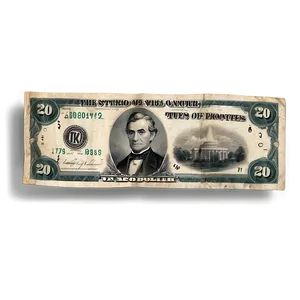 Vintage 20 Dollar Note Png 06132024 PNG image