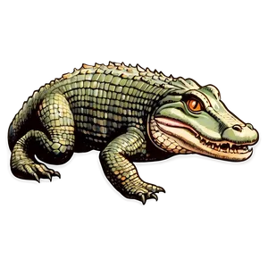 Vintage Alligator Illustration PNG 1