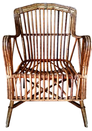 Vintage Bamboo Armchair PNG image