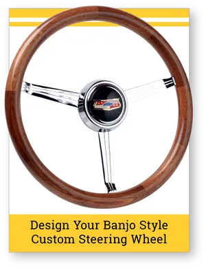 Vintage Banjo Style Steering Wheel PNG image