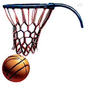 Vintage Basketball Net Art Png 06132024 PNG image