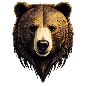 Vintage Bear Face PNG Tot1 PNG