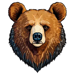 Vintage Bear Face PNG Wsa