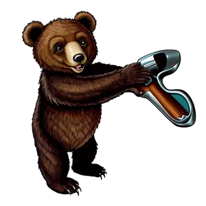 Vintage Bear Illustration PNG Yci86