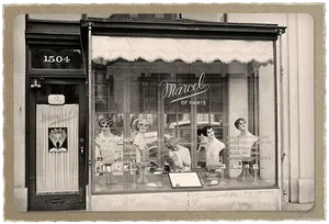 Vintage Beauty Salon Window Display