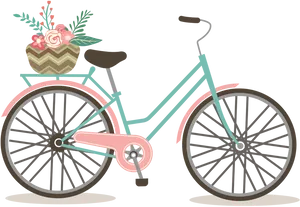 Vintage Bicyclewith Flower Basket
