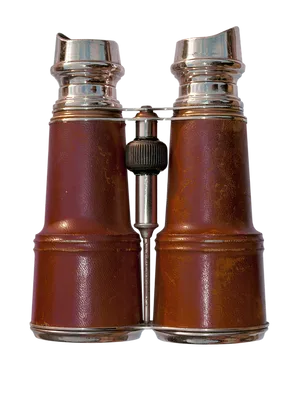 Vintage Binoculars Leather Covering PNG image