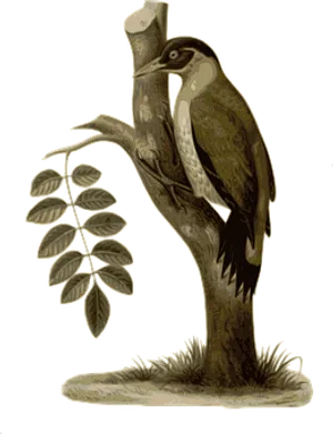 Vintage Bird Illustration PNG image