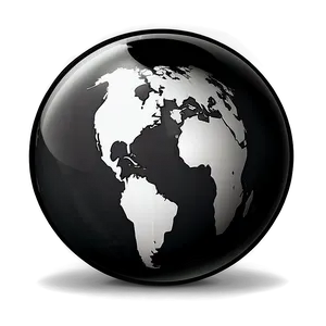 Vintage Black And White Globe Png Rin PNG image