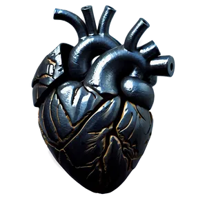 Vintage Black Broken Heart PNG Vmq40 PNG