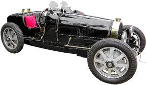 Vintage Black Bugatti Racing Car