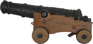 Vintage Black Cannon Model PNG image