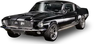 Vintage Black Mustang G T500 PNG image