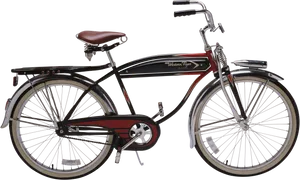 Vintage Black Red Cruiser Bicycle