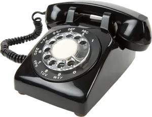 Vintage Black Rotary Telephone.png PNG