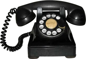 Vintage Black Rotary Telephone.png PNG