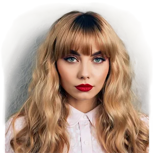 Vintage Blonde Bangs PNG 60