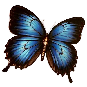 Vintage Blue Butterflies PNG 06132024