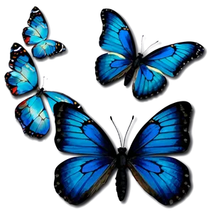 Vintage Blue Butterflies PNG Hwj