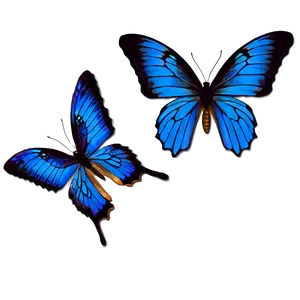 Vintage Blue Butterflies PNG Rem