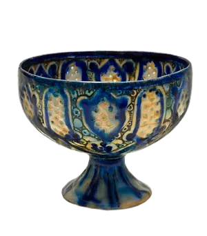 Vintage Blue Ceramic Chalice PNG image