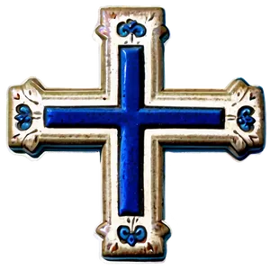 Vintage Blue Cross PNG Qao