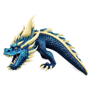 Vintage Blue Dragon PNG 06252024