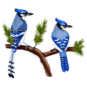 Vintage Blue Jay Illustration Png 06262024 PNG image