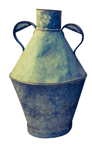 Vintage Blue Metal Pot PNG image