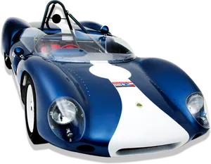 Vintage Blue Race Car Isolated PNG image