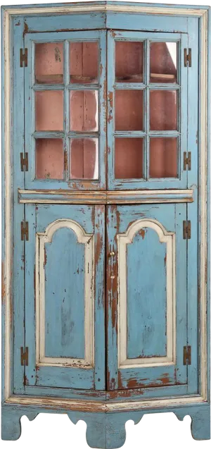 Vintage Blue Wooden Cabinet PNG image