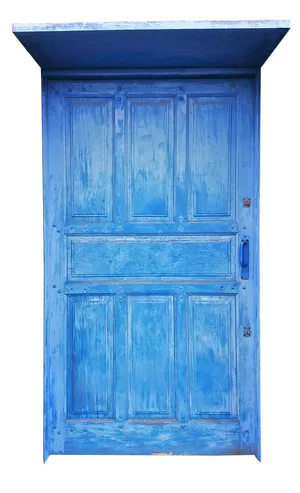 Vintage Blue Wooden Door PNG image