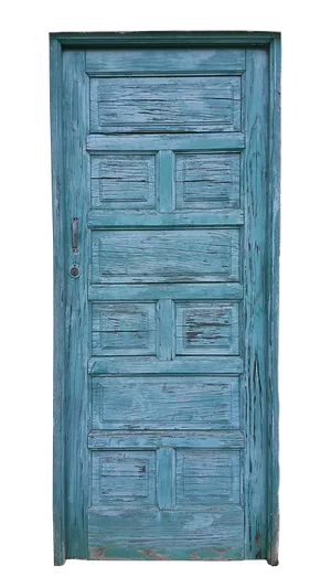 Vintage Blue Wooden Door PNG image