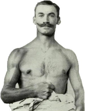 Vintage Bodybuilderwith Mustache PNG image