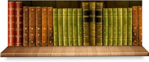 Vintage Book Collectionon Shelf PNG image