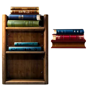 Vintage Books On Shelf Png Vmm PNG image