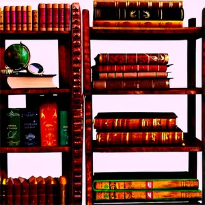 Vintage Books On Shelf Png Wqd PNG image