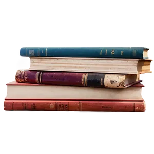 Vintage Books Stack Png 05252024 PNG image